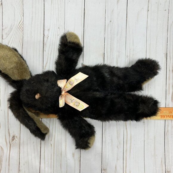 Commonwealth Easter Bunny Rabbit Plush Bow Stuffed Toy Brown Medium - Picture 10 of 10